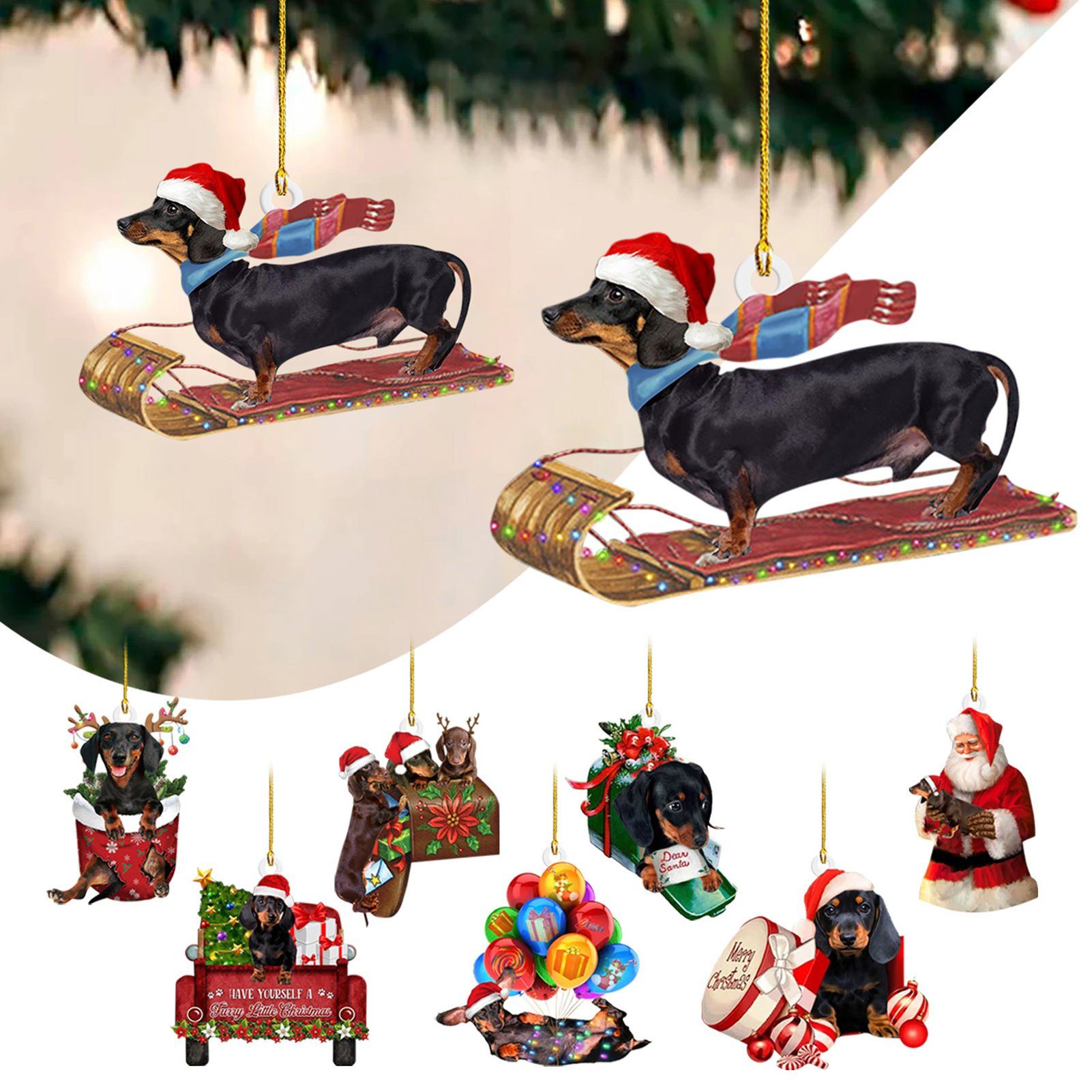 Rutaqian Christbaumschmuck Weihnachts-Anhänger Hängeornamente Weihnachtsanhänger Verzierung Deko
