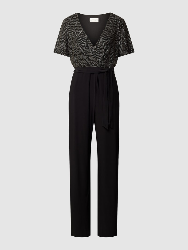 Jumpsuit mit V-Ausschnitt in silber