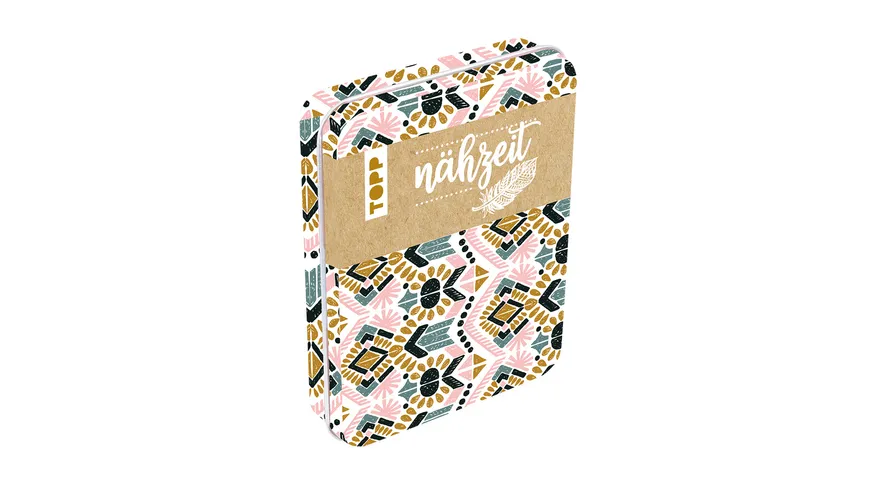 Nähzeit Reise-Nähset mit Metalldose Weiß/Rosa/Beige