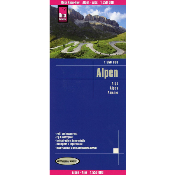 Reise Know-How Landkarte Alpen 1:550.000 - Straßenkarte