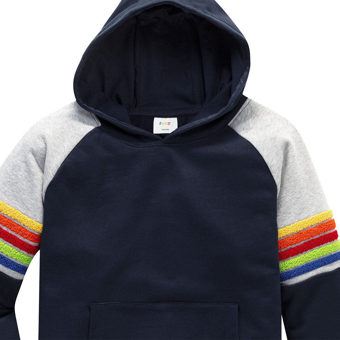 Kinder Hoodie mit bunter Frottee-Applikation