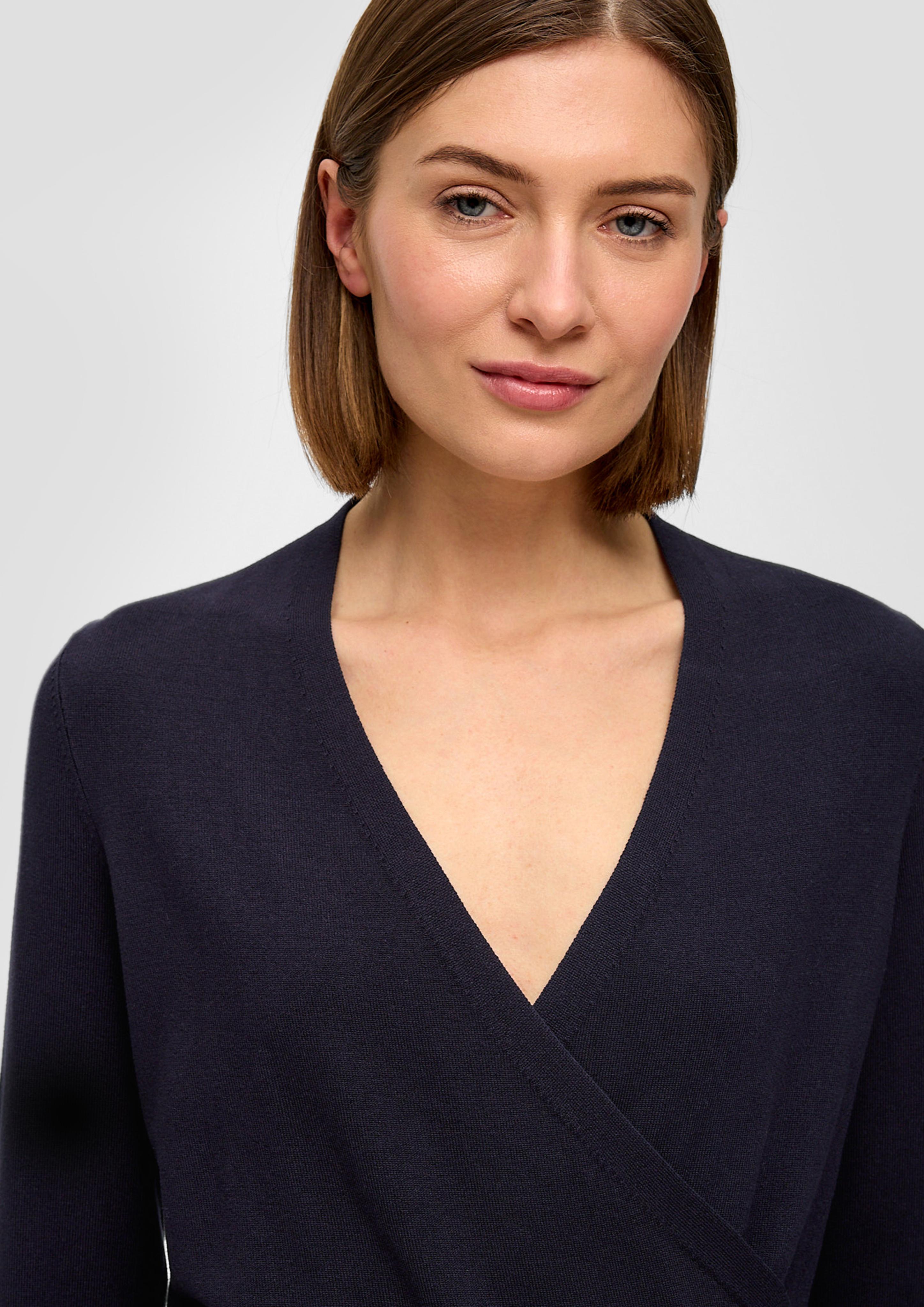 Strickpullover in Wickel-Optik  2141448-5959