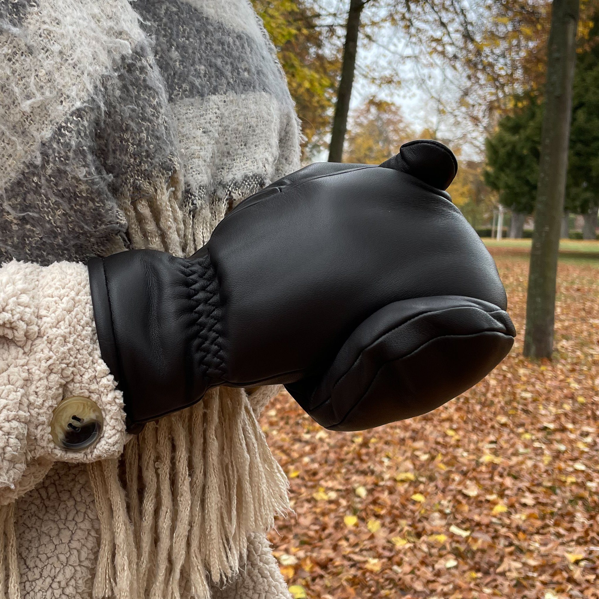 Hand Gewand by Weikert Fäustlinge HANNI - Lammnappa/- Lammfell-Fäustlinge mit Touchscreen Funktion