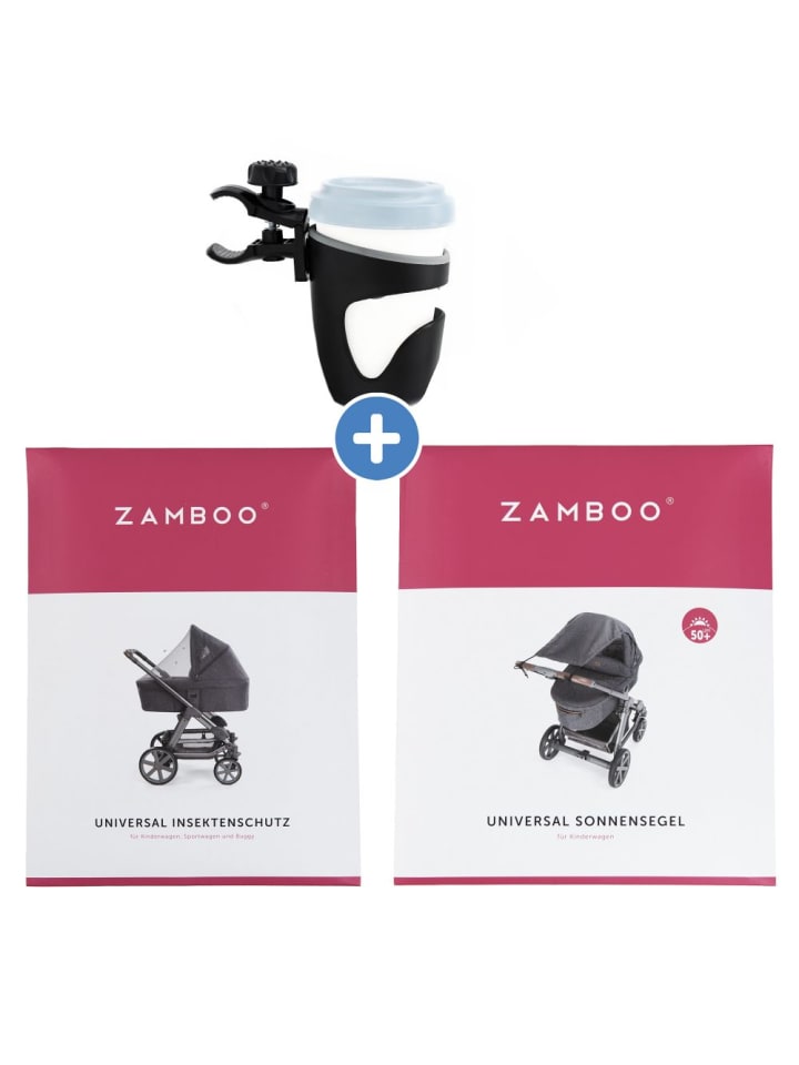 Zamboo 3-teiliges Sommer- & Schutzset für Kinderwagen mit in grau,schwarz günstig kaufen onesize