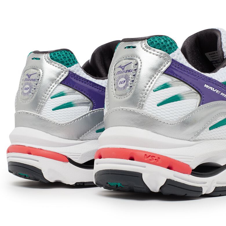 Mizuno Wave Rider 10 white/silver/teal blue