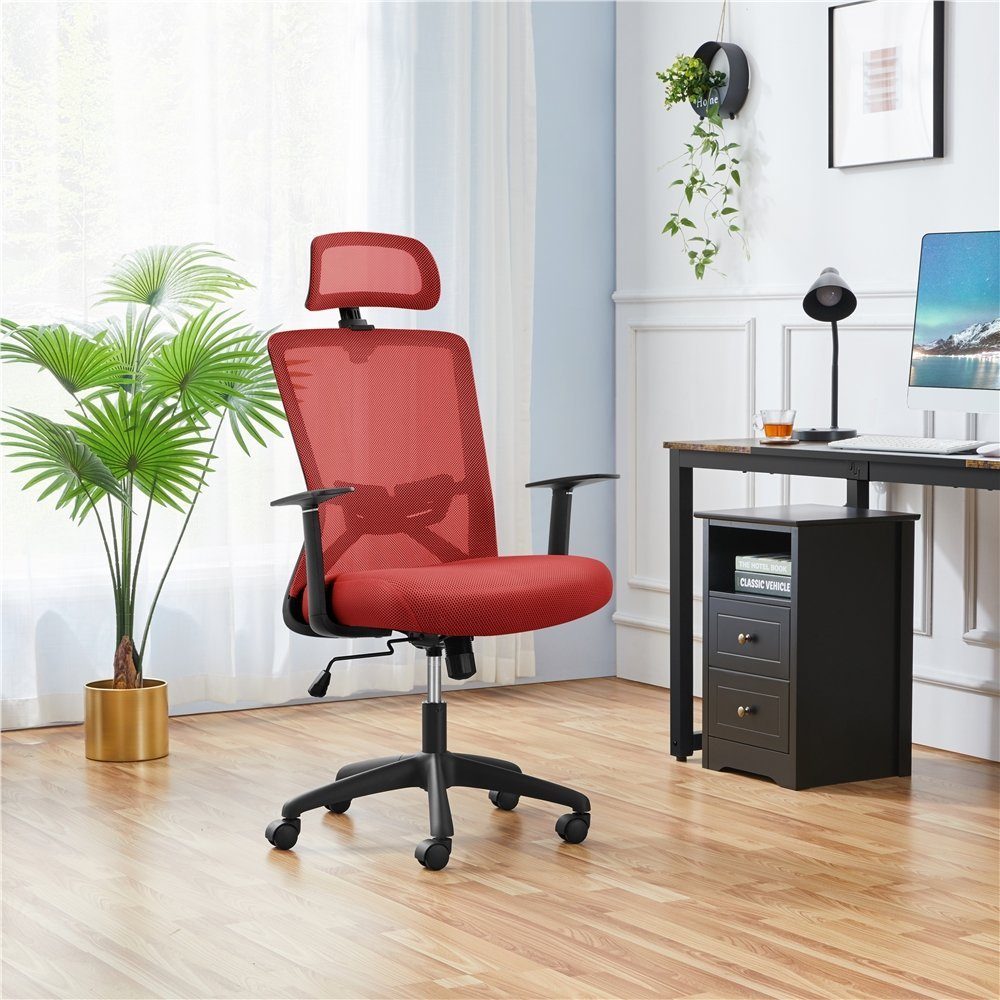 Yaheetech Drehstuhl, Bürostuhl mit Rollen Ergonomischer Schreibtischstuhl