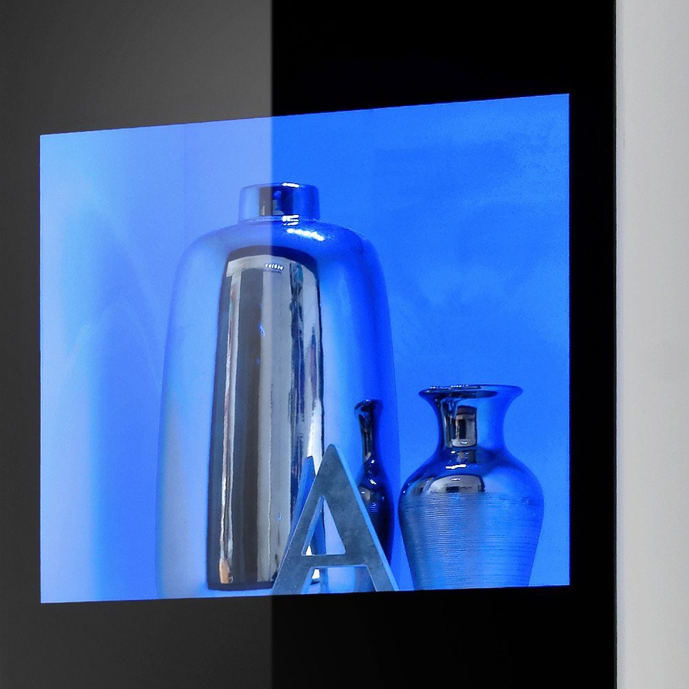 Stylefy Wohnwand Jagst, (Wohnmöbel, Wohnzimmer-Set, Set (4-St), bestehend aus 2xHängevitrine, 1xLowboard, 1xWandboard, inkl. LED-Beleuchtung, mit Glaseinsatz,variabel stellbar und hängbar, Hochglanzfronten