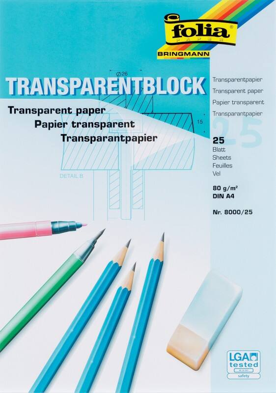 Folia DIN A4 Durchschlagpapier Transparent 80 g/m² 25 Blatt