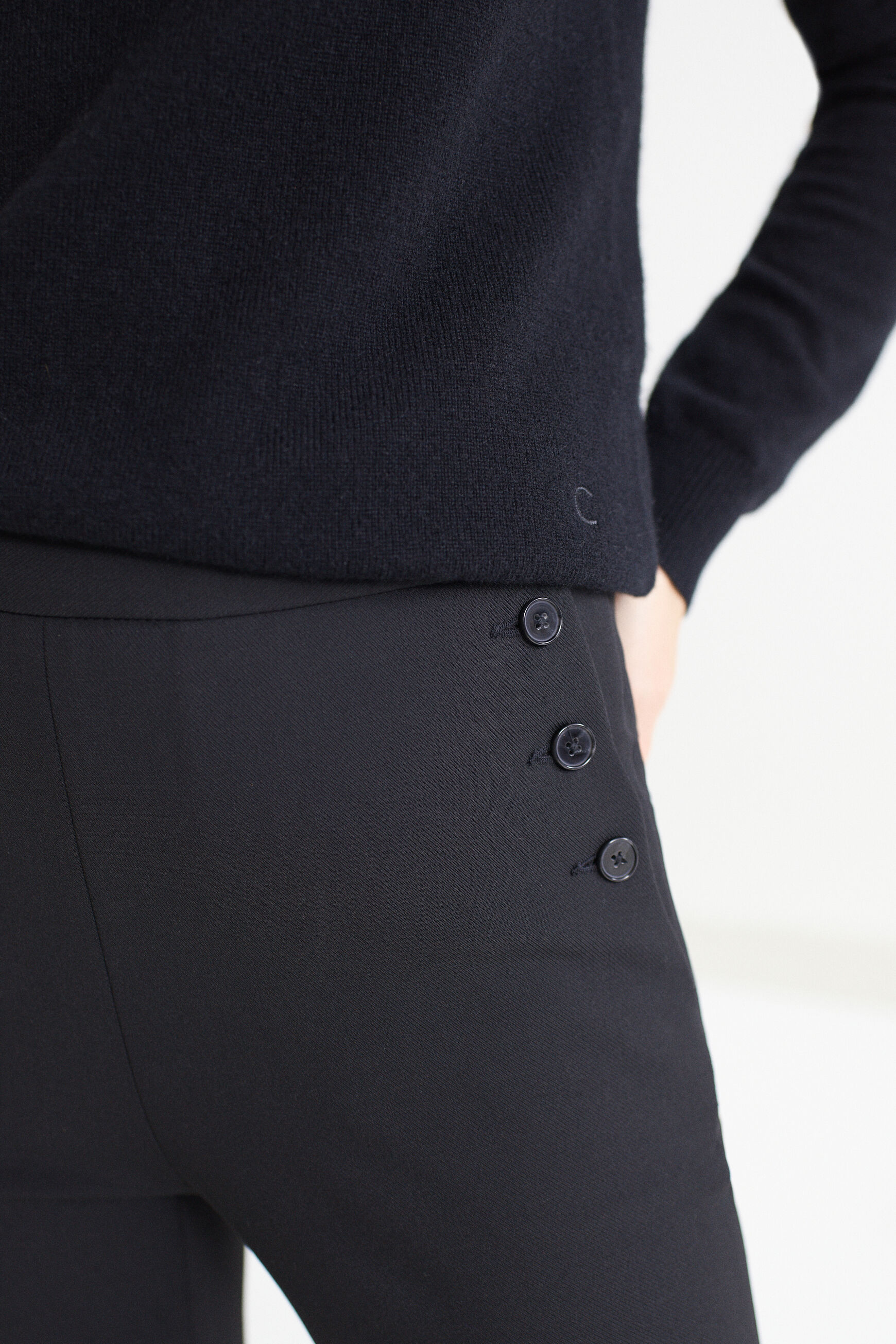 pantalon ron noir femme