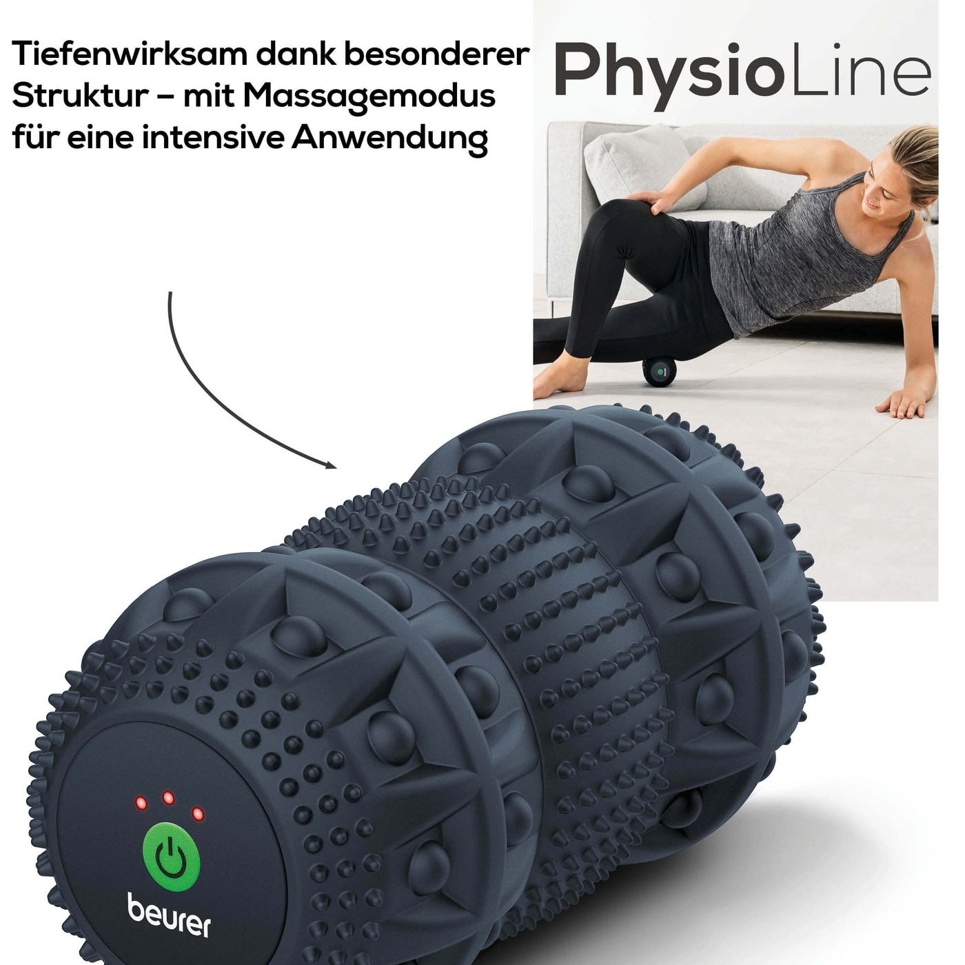 Beurer Massagerolle mit Vibration MG 35 DeepRoll-Massagerolle mit Vibration zur gezielten Triggerpunkt-Massage & Muskelentspannung