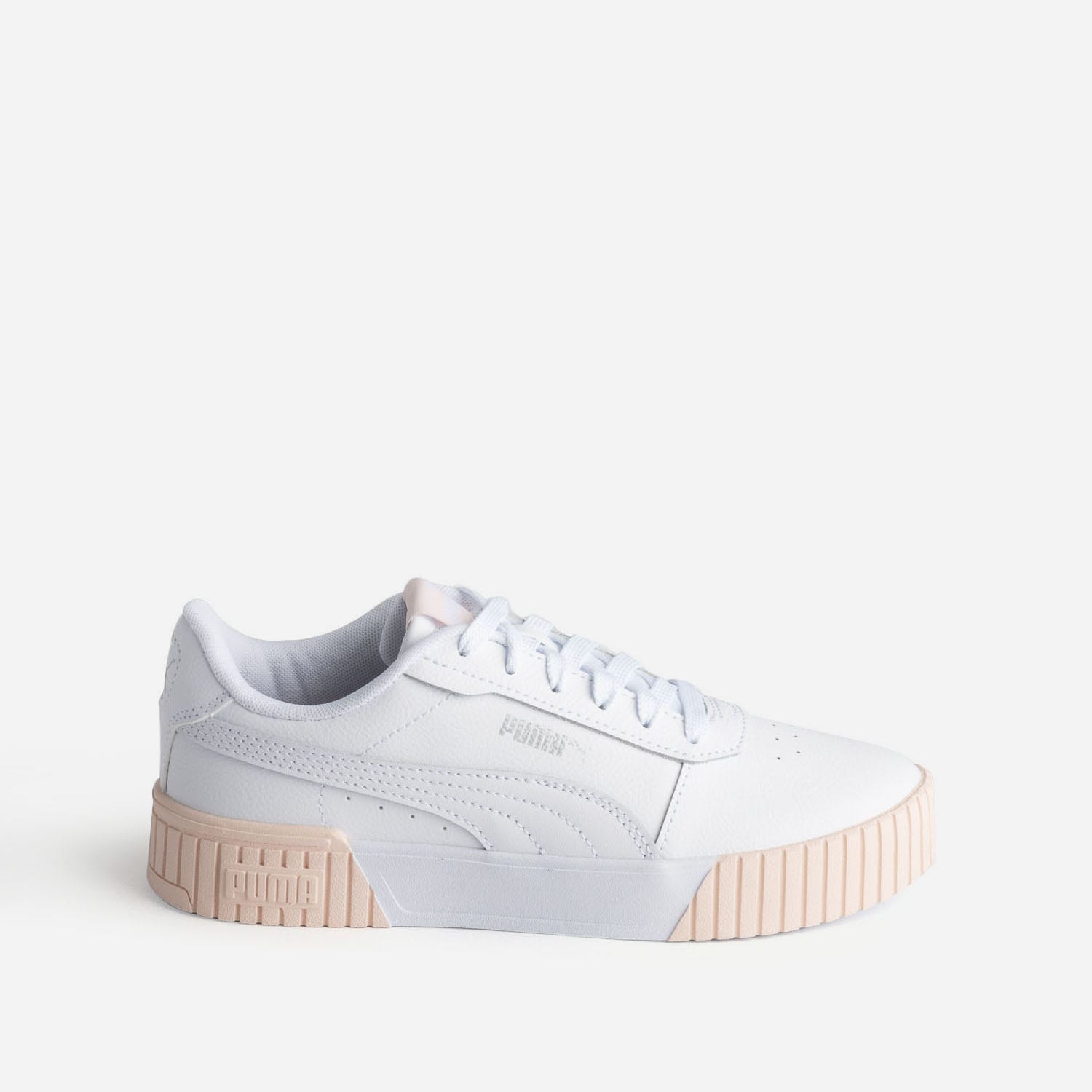 Tennis PUMA blanche et pêche à plateforme