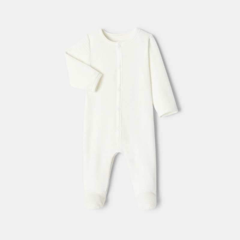 Pyjama en velours côtelé blanc naissance Absorba
