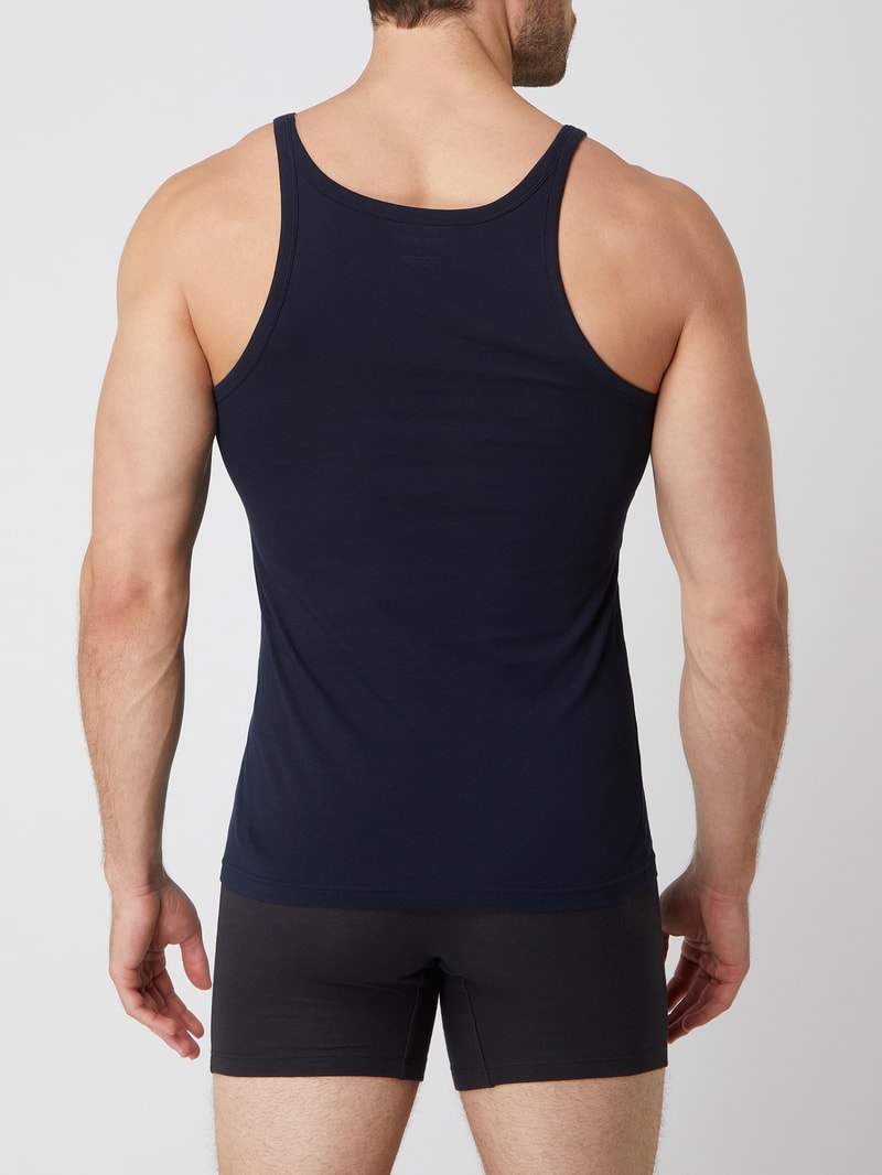 Tanktop aus Baumwolle im 2er-Pack in marineblau