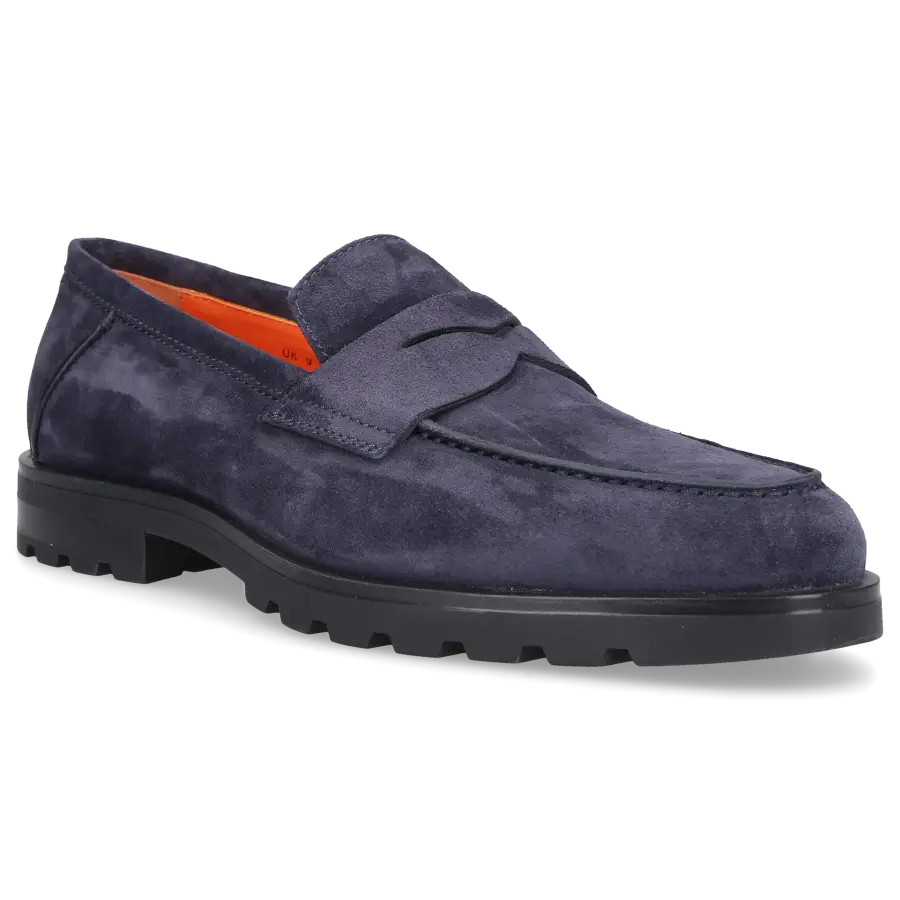 Santoni - Loafer 18610 Veloursleder - blau