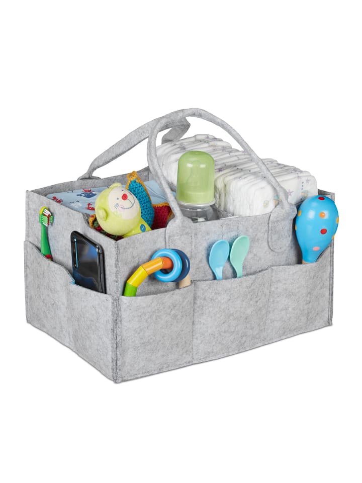 relaxdays Baby-Windel-Caddy in Hellgrau günstig kaufen onesize
