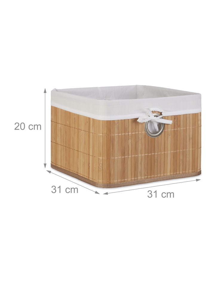 relaxdays Aufbewahrungskorb in Natur- (B)31 x (H)20 x (T)31 cm günstig kaufen onesize