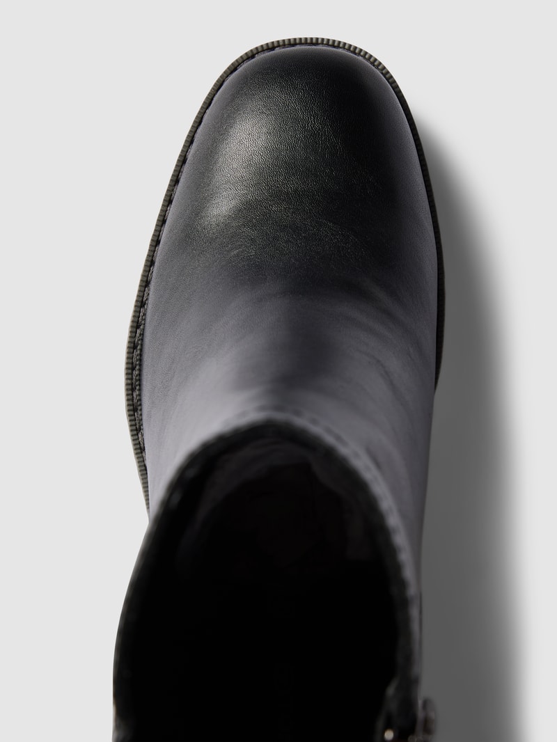 Ankle Boots mit Reißverschluss und Label-Detail in schwarz