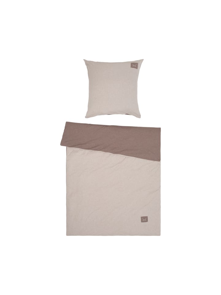 Sansibar Bettwäsche Jersey Melange in Taupe günstig kaufen