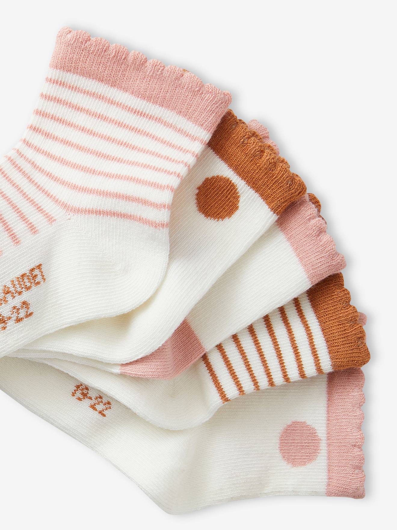 Vertbaudet 5er-Pack Baby Mädchen Socken BASIC Oeko-Tex - rost