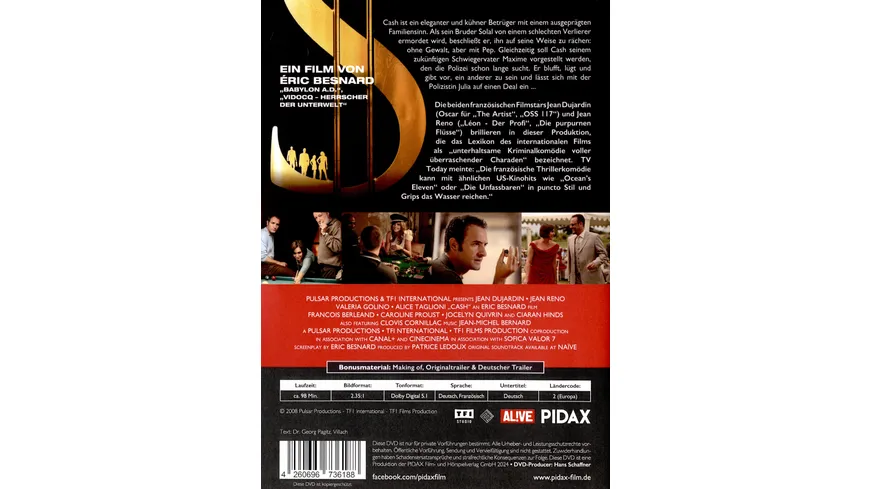 Cash - Abgerechnet wird zum Schluss / Brillante Gaunerkomödie mit Jean Dujardin und Jean Reno (Pidax Film-Klassiker)