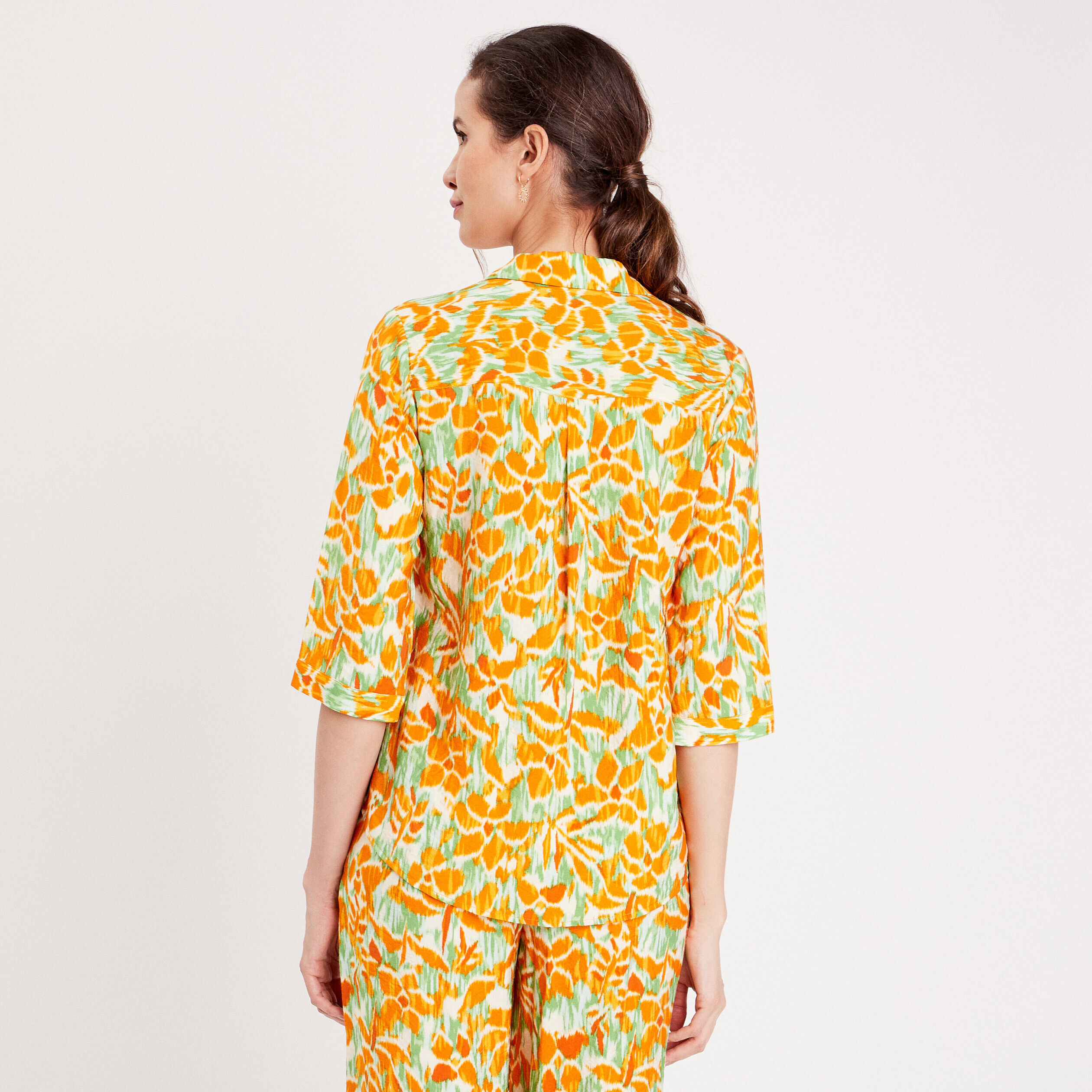 Blouse manches 3/4 vert femme | Cache Cache