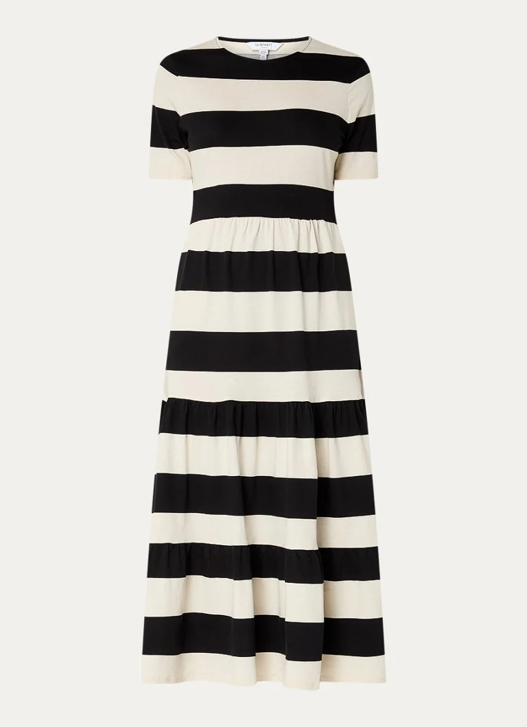 Abito midi Leigh di LKBennett in cotone biologico con righe stampate