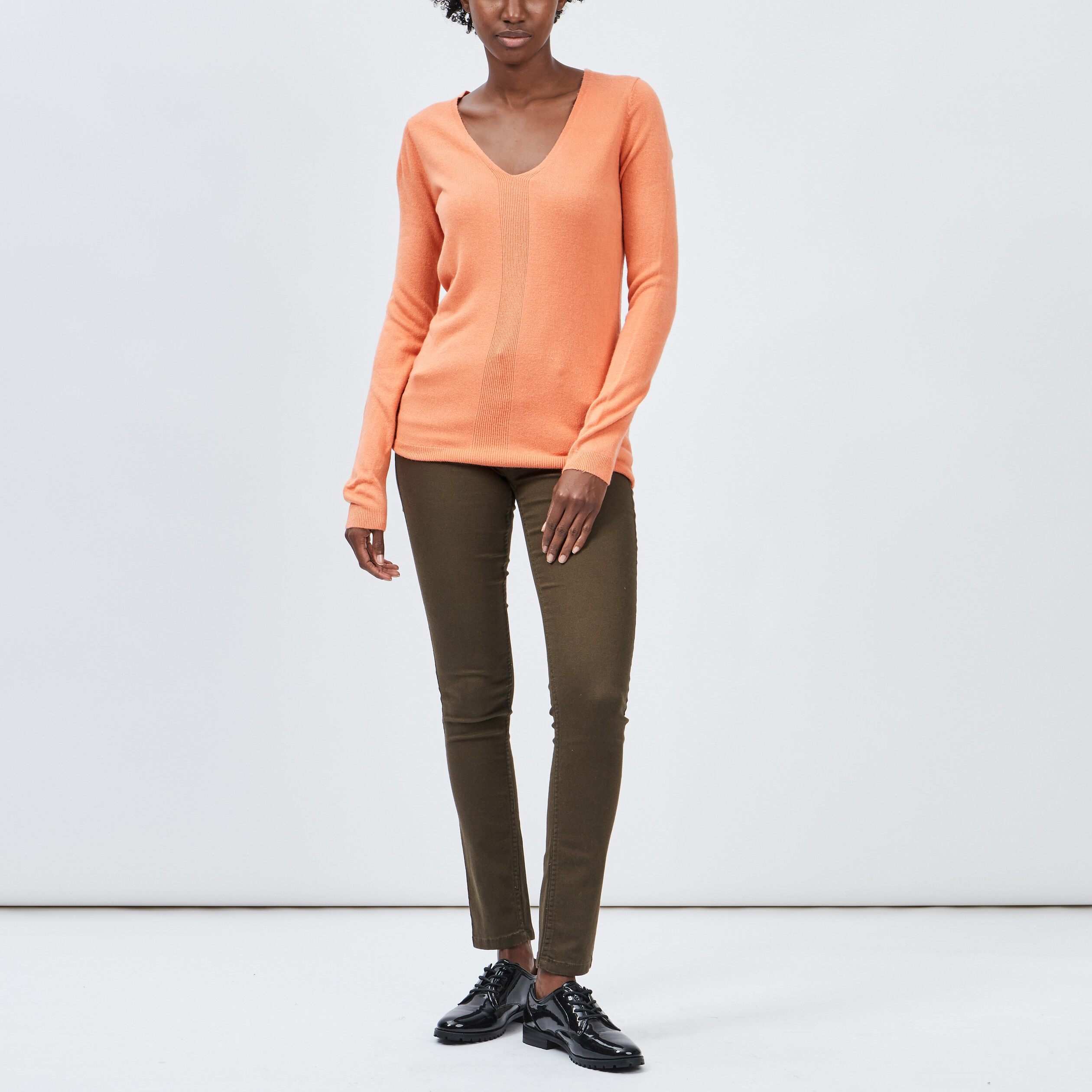 Pantalon slim taille normale vert kaki femme | La Halle