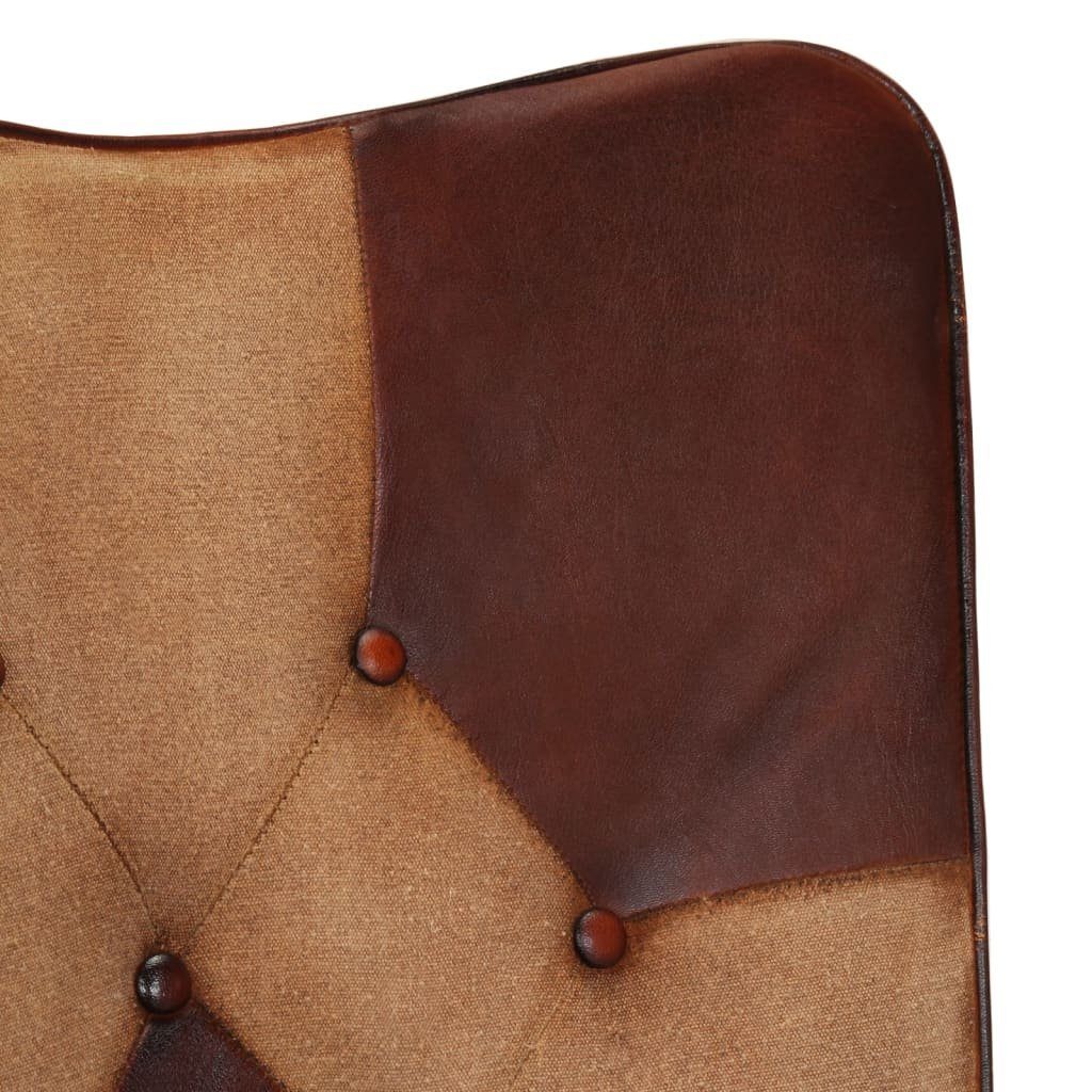 vidaXL Sessel Ohrensessel Braun Echtleder (1-St)