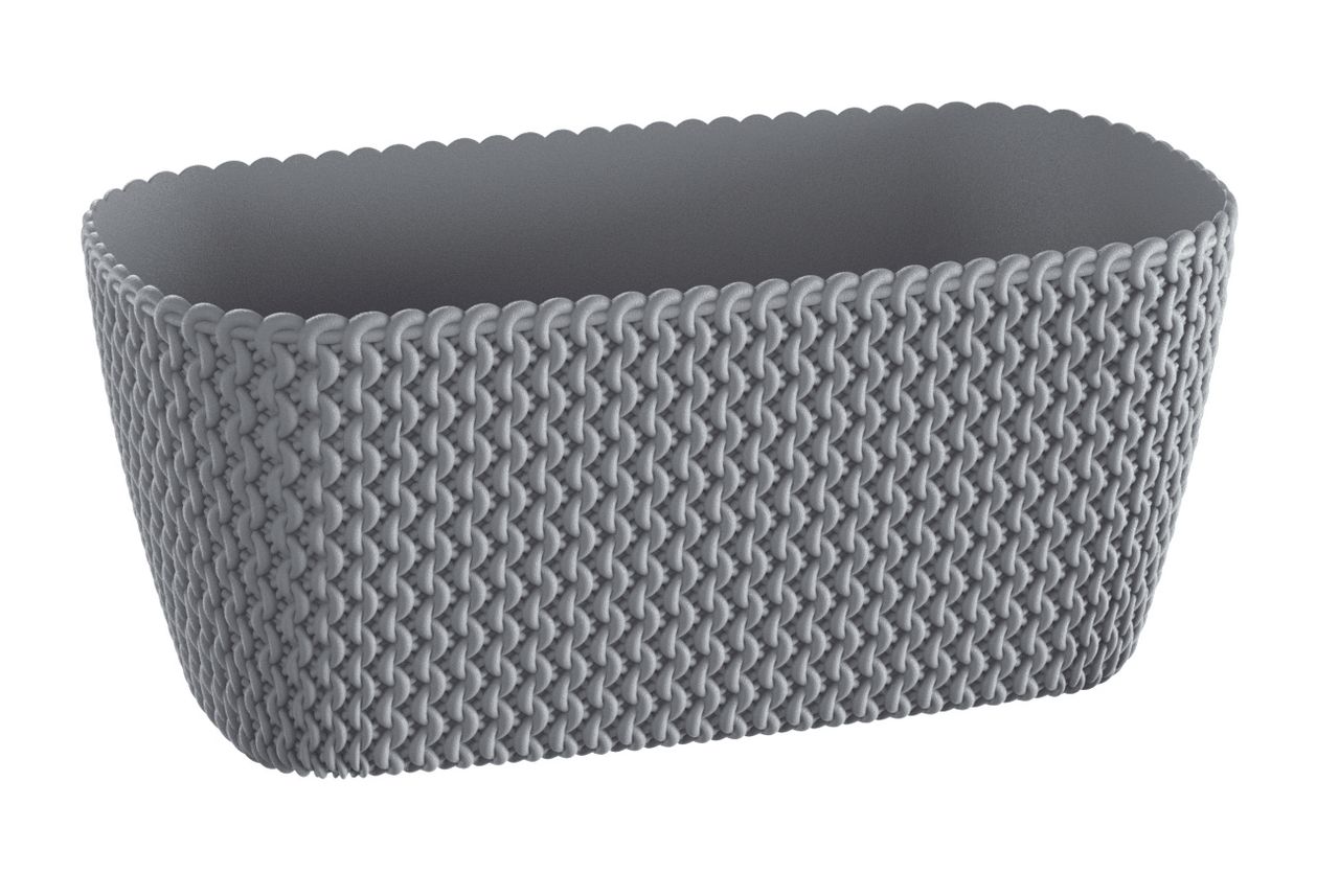 Powertec Garden Strickoptik-Balkon-Pflanzkasten - Steingrau