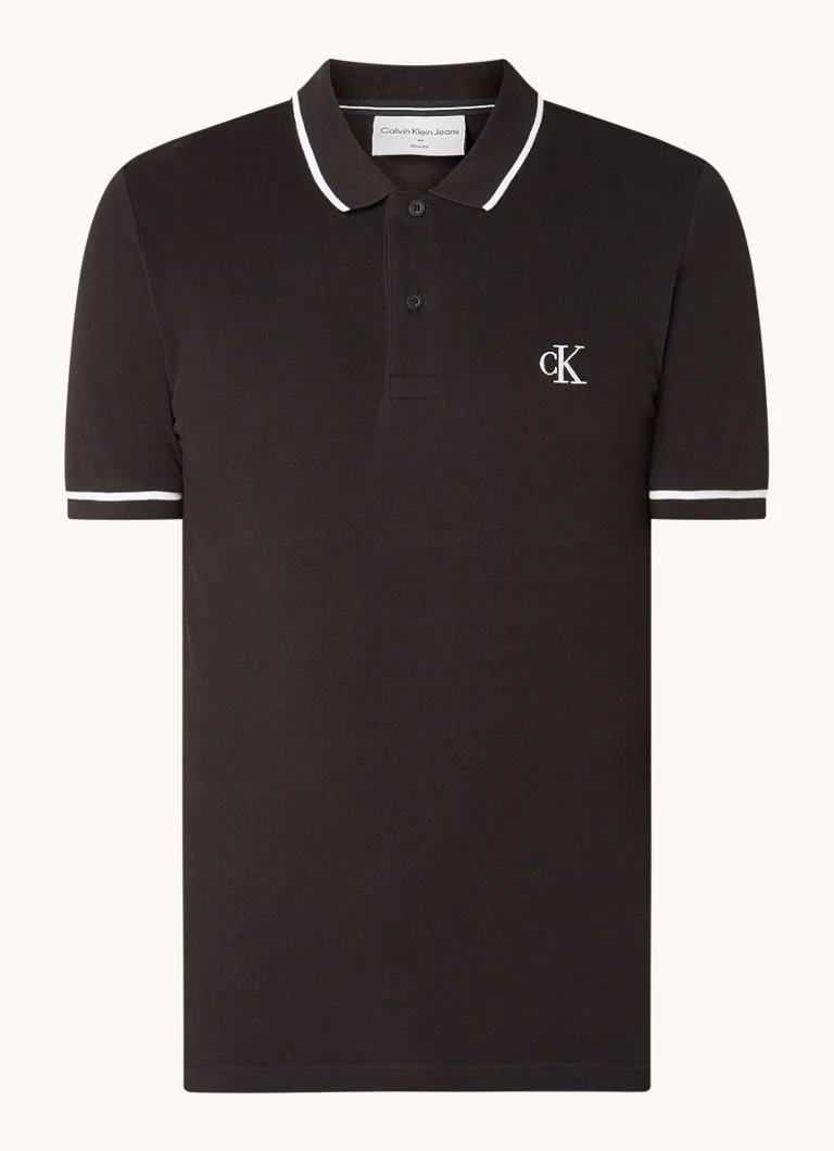 Polo Calvin Klein Tipping com estampa de logotipo