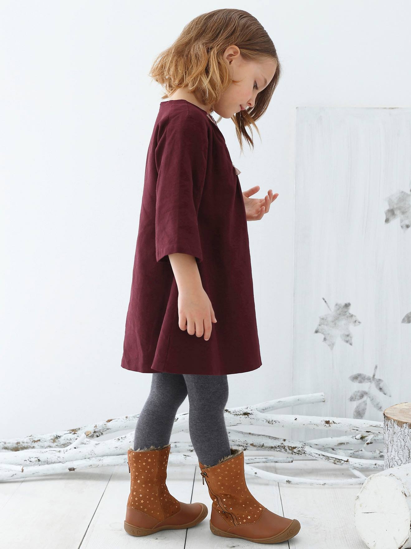 Mi-bottes cuir fille noir