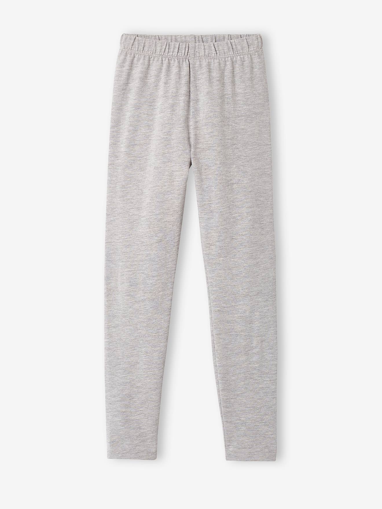 Vertbaudet 2er-Pack Leggings für Mädchen BASIC Oeko-Tex - schwarz+grau meliert