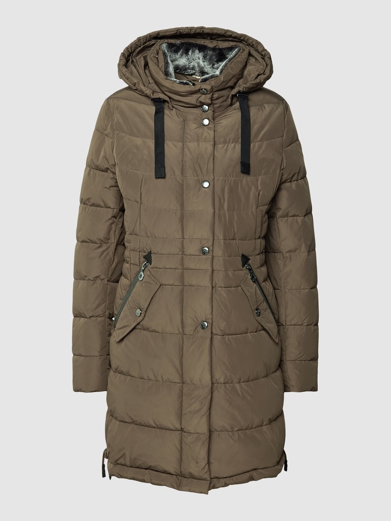 Steppjacke mit abnehmbarer Kapuze in khaki
