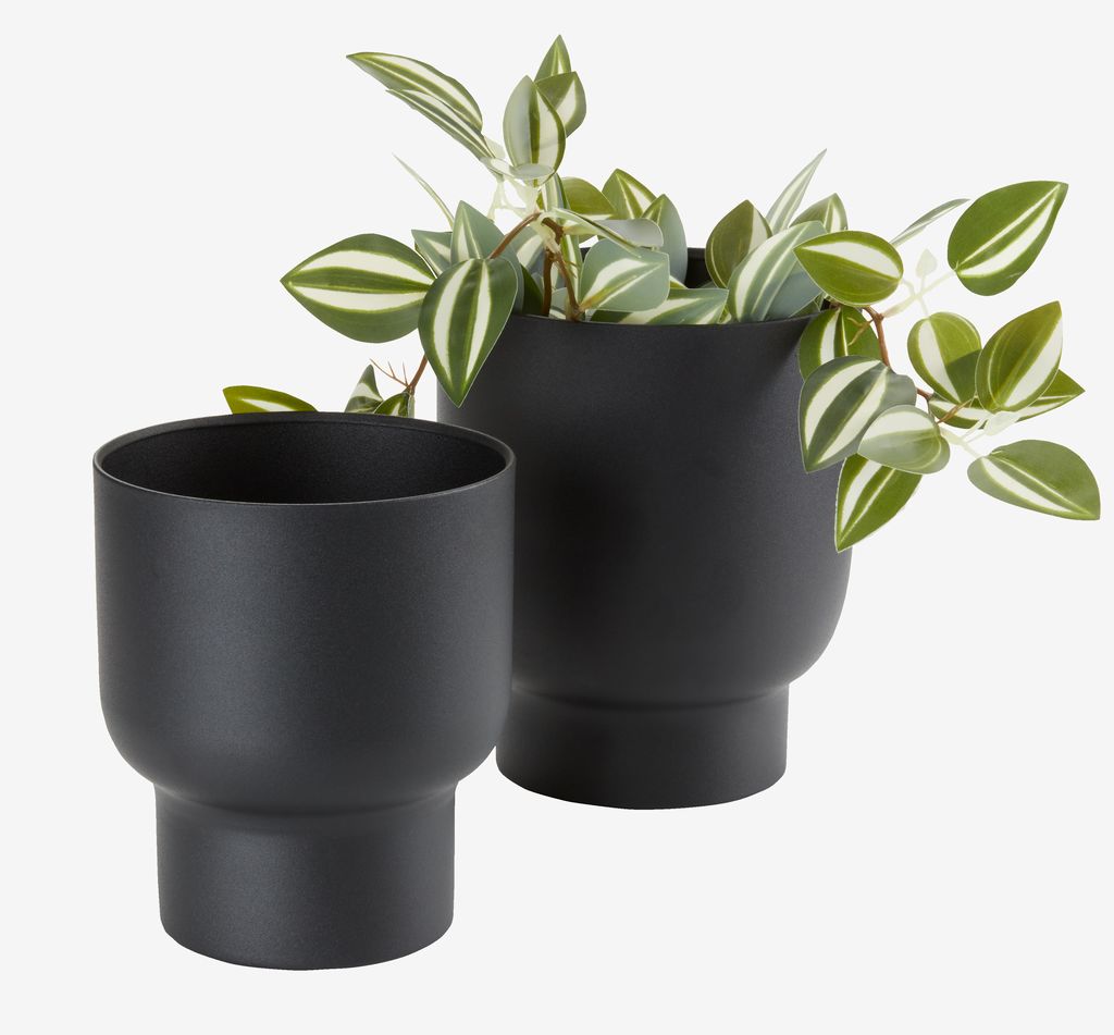 SKADE Blumentopf SKADE Ø16/14 schwarz 2St./Set