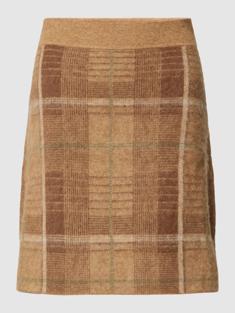 Minirock mit Tartan-Karo in camel