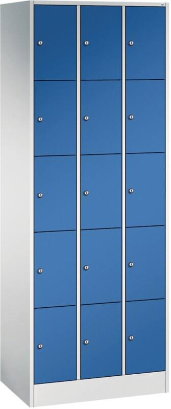 C P Serie 8070 Metall Schließfach 15 Türen Zylinderschloss 680 x 480 x 1.950 mm Lichtgrau 80700-30 S10007