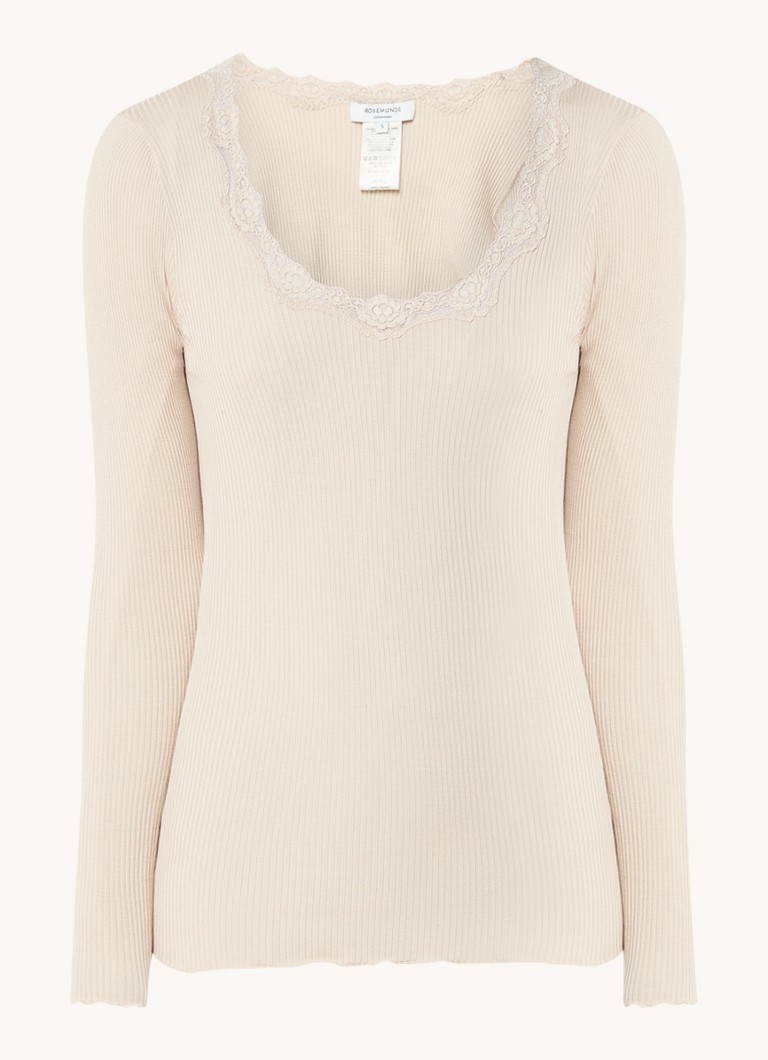 Camicia a maniche lunghe Rosemunde Babette in misto seta con dettagli in pizzo
