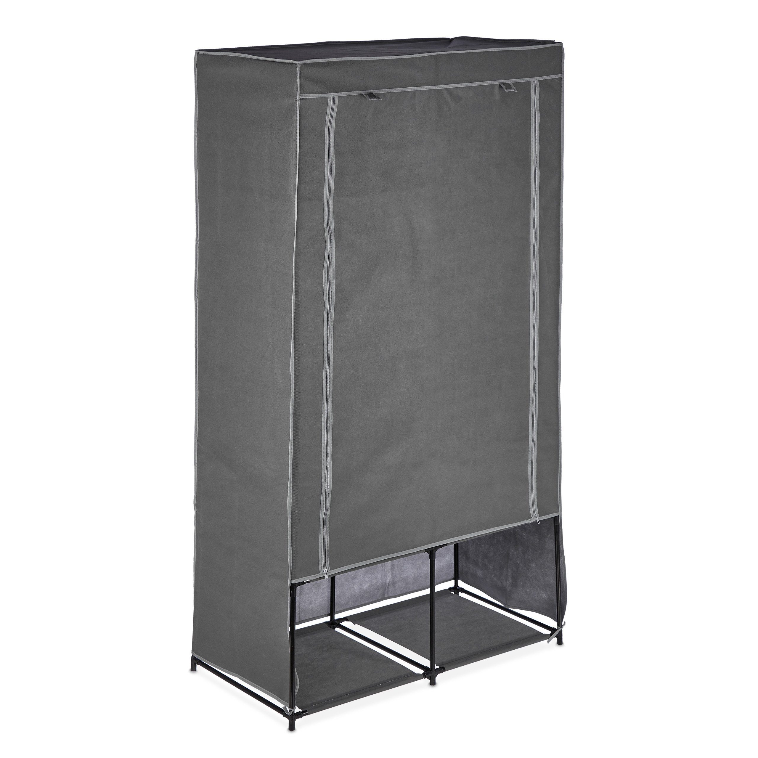 relaxdays Stoffschrank Stoffschrank mit 6 Fächern Anthrazit