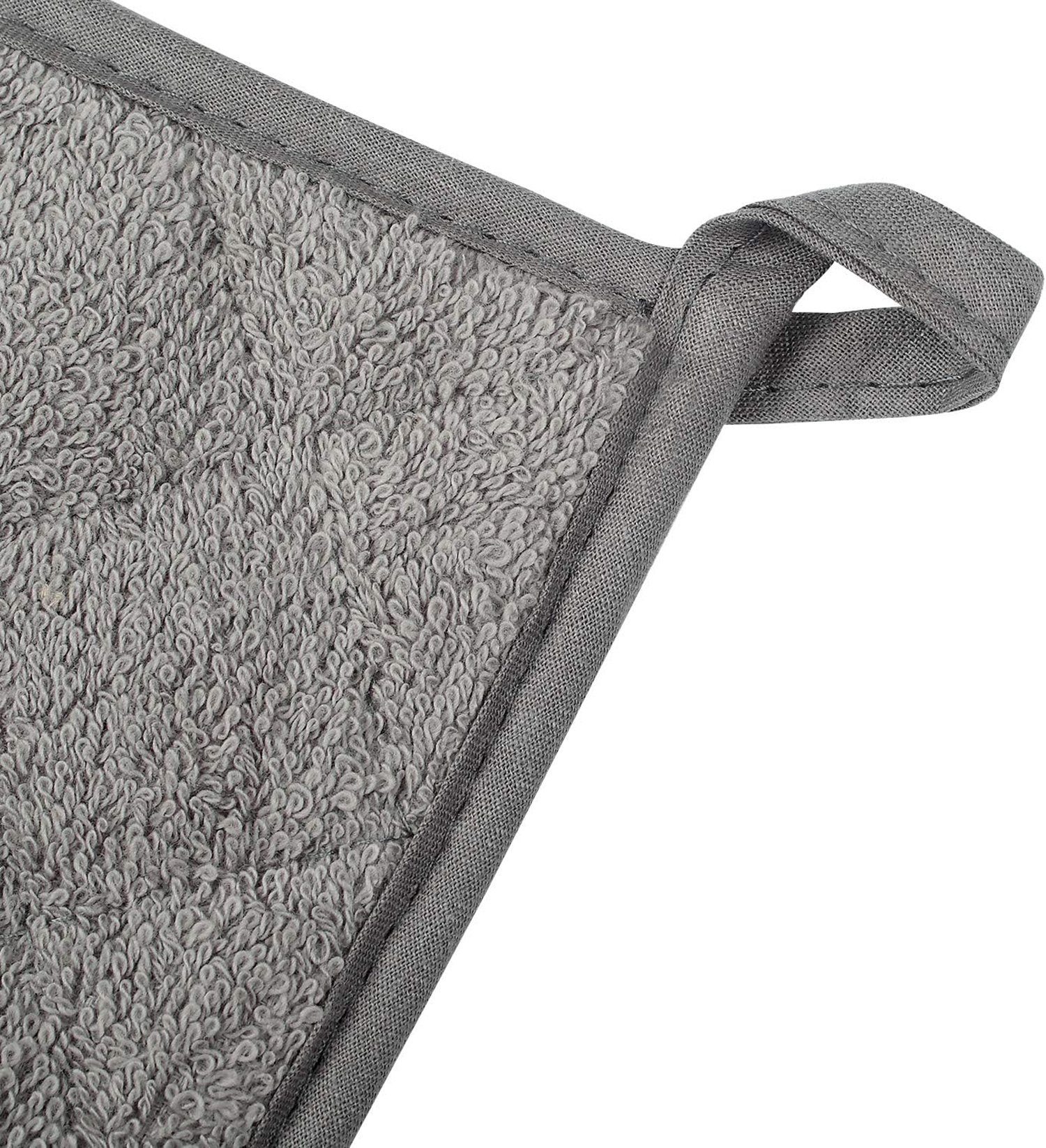 SCOKIT Topfhandschuhe Baumwolle Küche Everyday Basic Terry Topflappen, (hitzebeständig Untersetzer Topflappen, 5-tlg., Set von 5 Grau), für Kochen und Backen