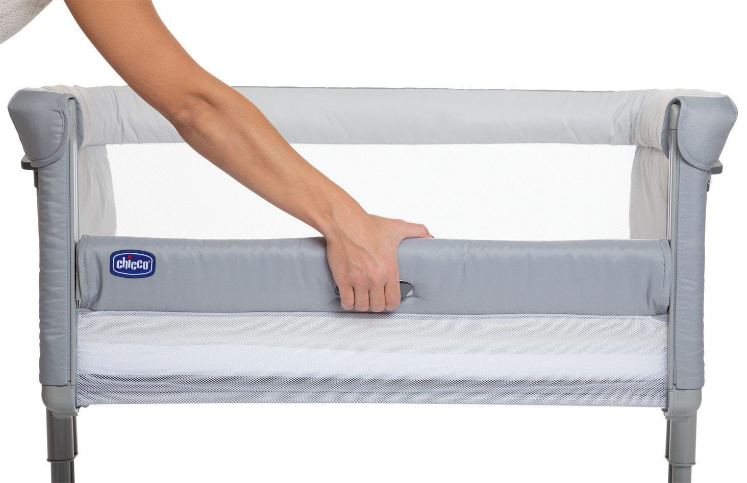 Chicco Beistellbett Next2Me Dream Evo, Grey, Bezug teilweise aus recyceltem Material