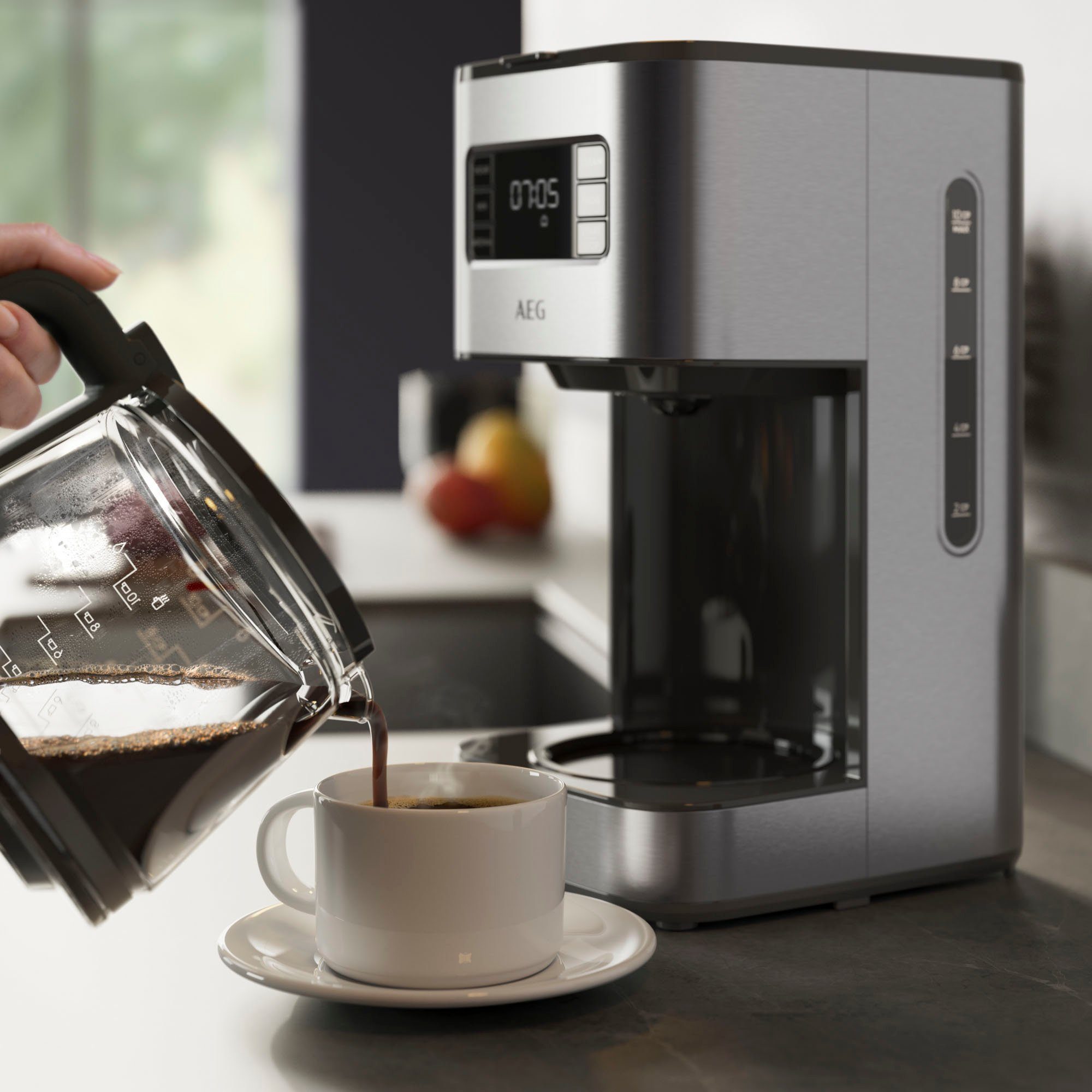 AEG Filterkaffeemaschine Gourmet 6 CM5-1-6ST, 1,25l Kaffeekanne, Korbfilter 1x4