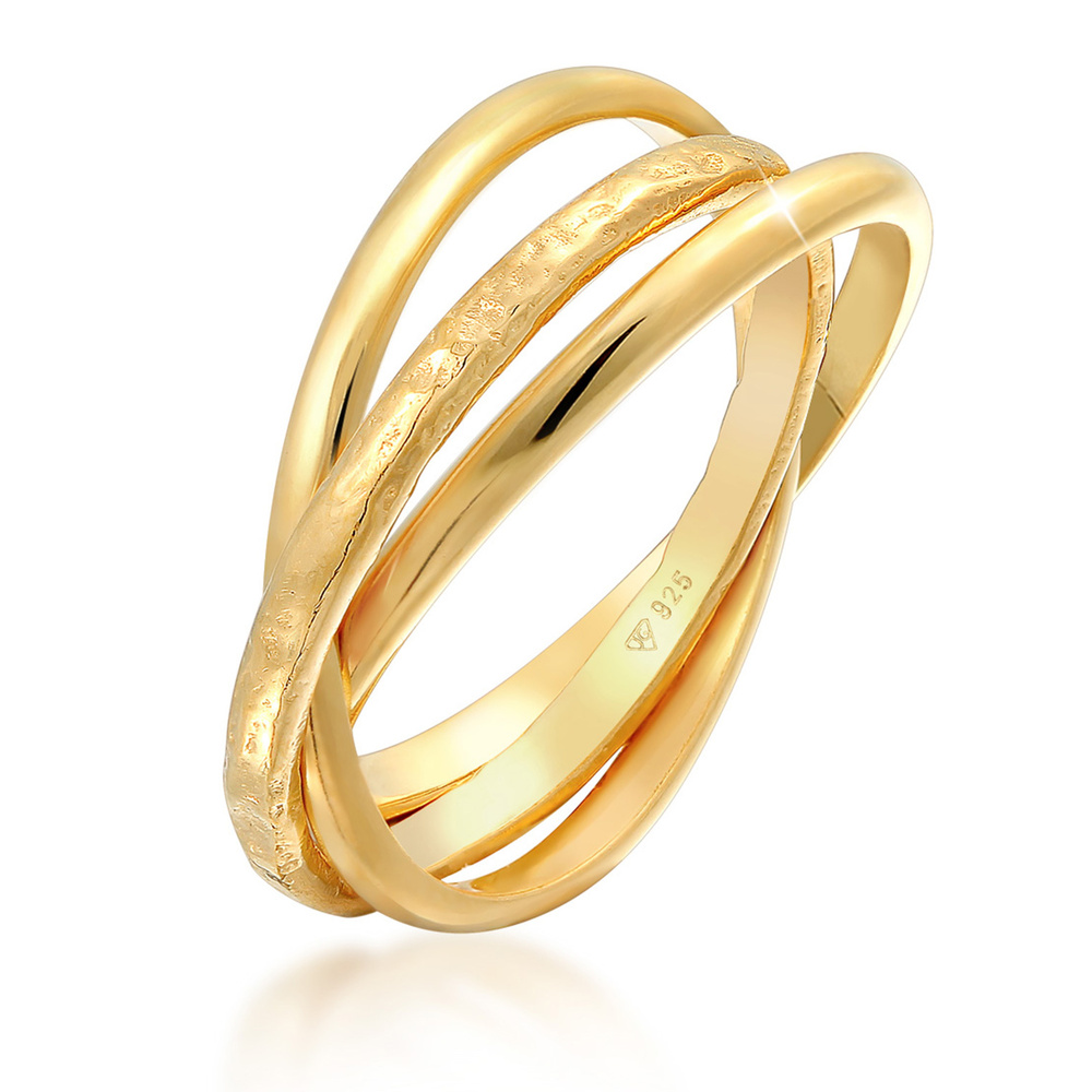 Elli Elli Bague Bague enveloppante pour femmes Trinity Basic Classic en argent sterlin Bague