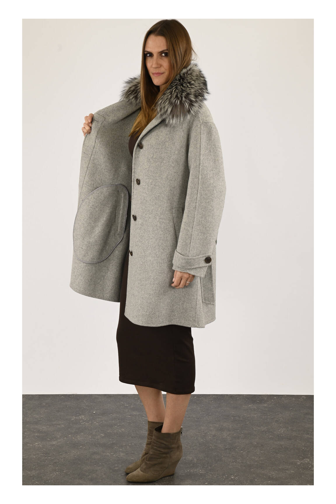 Levinsky Manteaux Longs Femme couleur gris