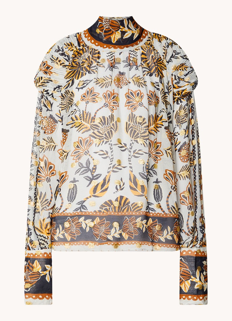 Farm Rio  Semi-transparante tuniek met rugdecolleté en lurex