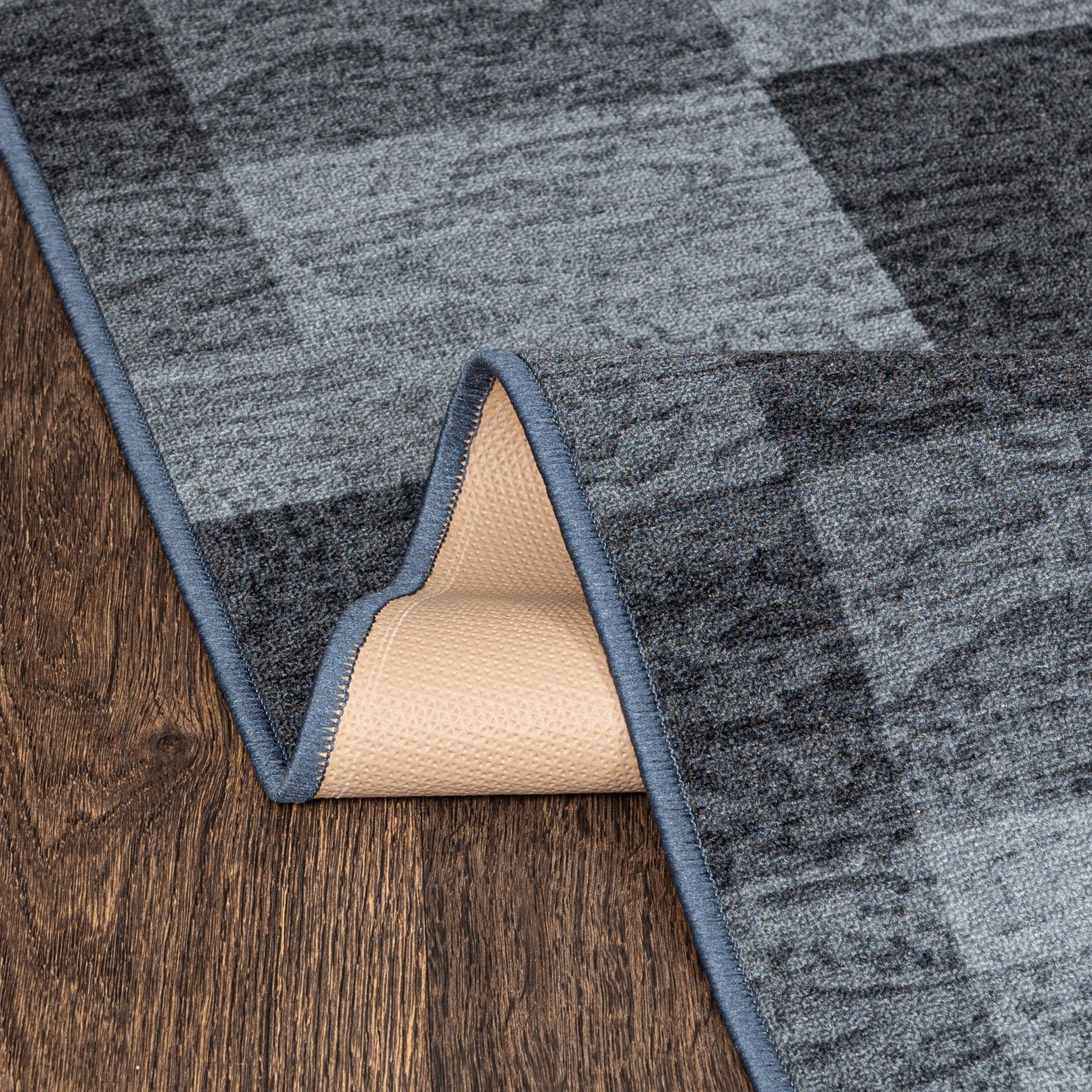 Läufer Läufer Teppichläufer Brücke - Vorzimmer Küche - Grau, Mazovia, 80 x 125 cm, Kurzflor, Rutschfest, Meterware, Verschiedene Größen