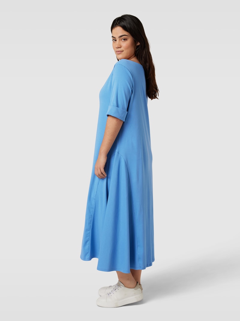 PLUS SIZE Sweatkleid mit Rundhalsausschnitt Modell 'MUNZIE' in royalblau