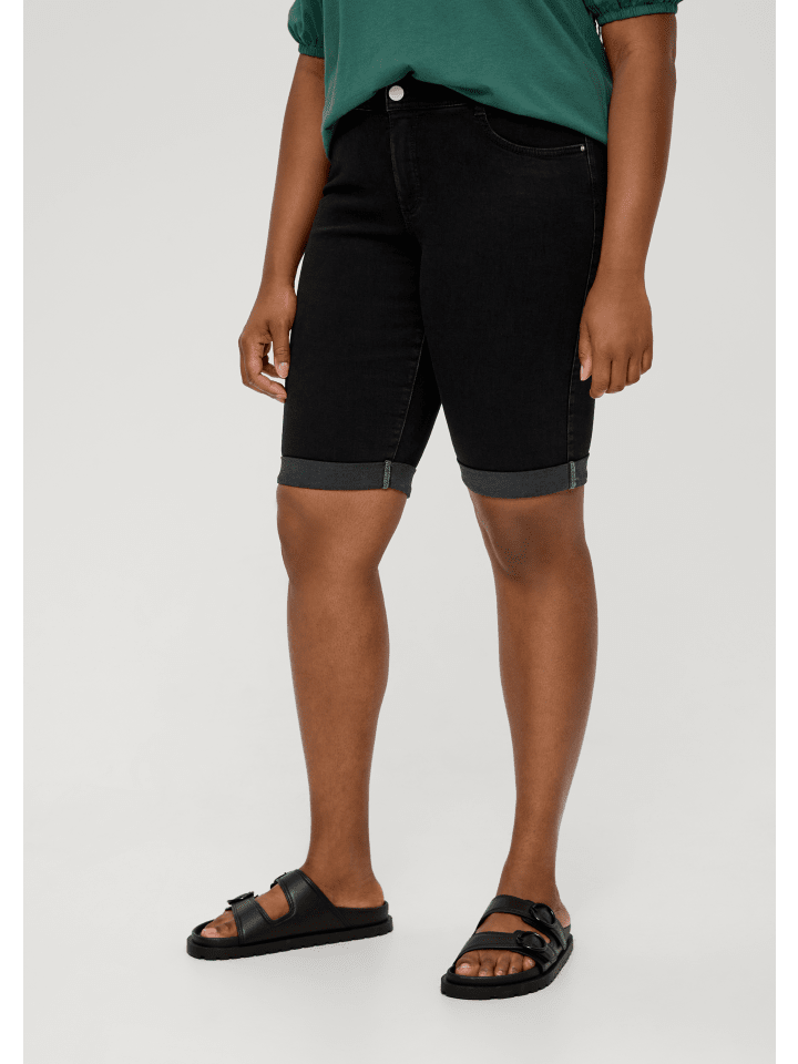 TRIANGLE Jeans-Hose kurz in Schwarz günstig kaufen