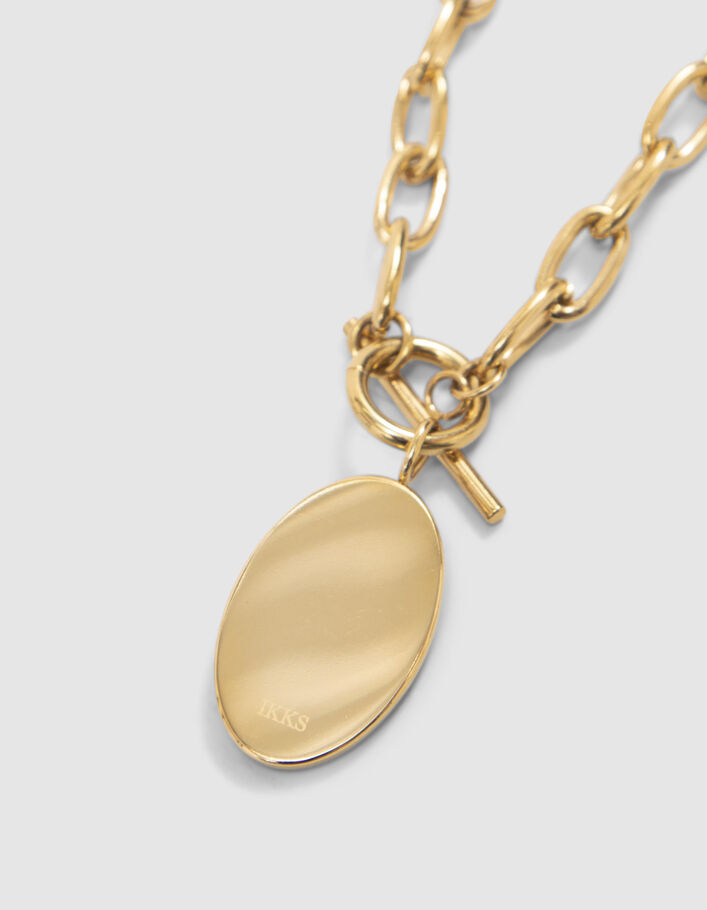 Collier chaînette médaillon avec croix Femme