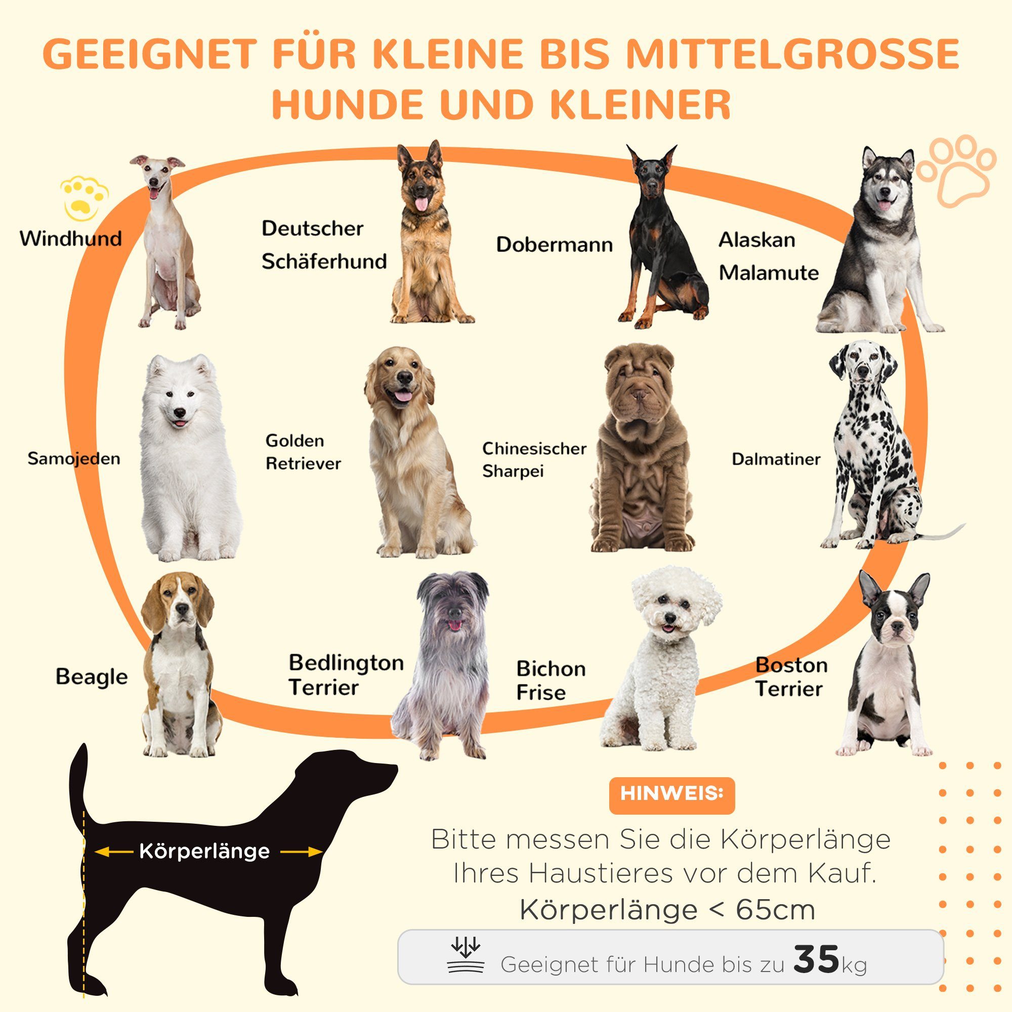 PawHut Hundehütte Haustierkäfig mit Schloss, Magnettür, Hundehaus mit Fenster, Grau, 116L x 60B x 87H cm