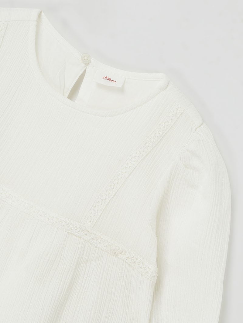 Blusenshirt aus Krepp in ecru